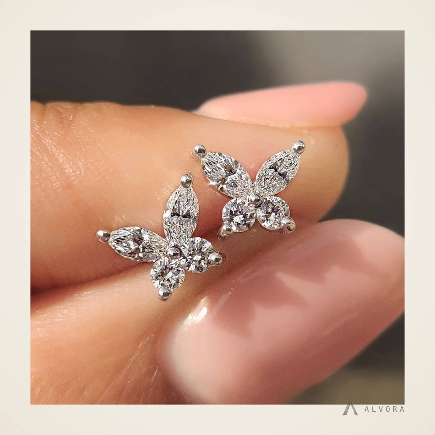 Kaia Marquise Studs, marquise studs lab-grown diamond earrings