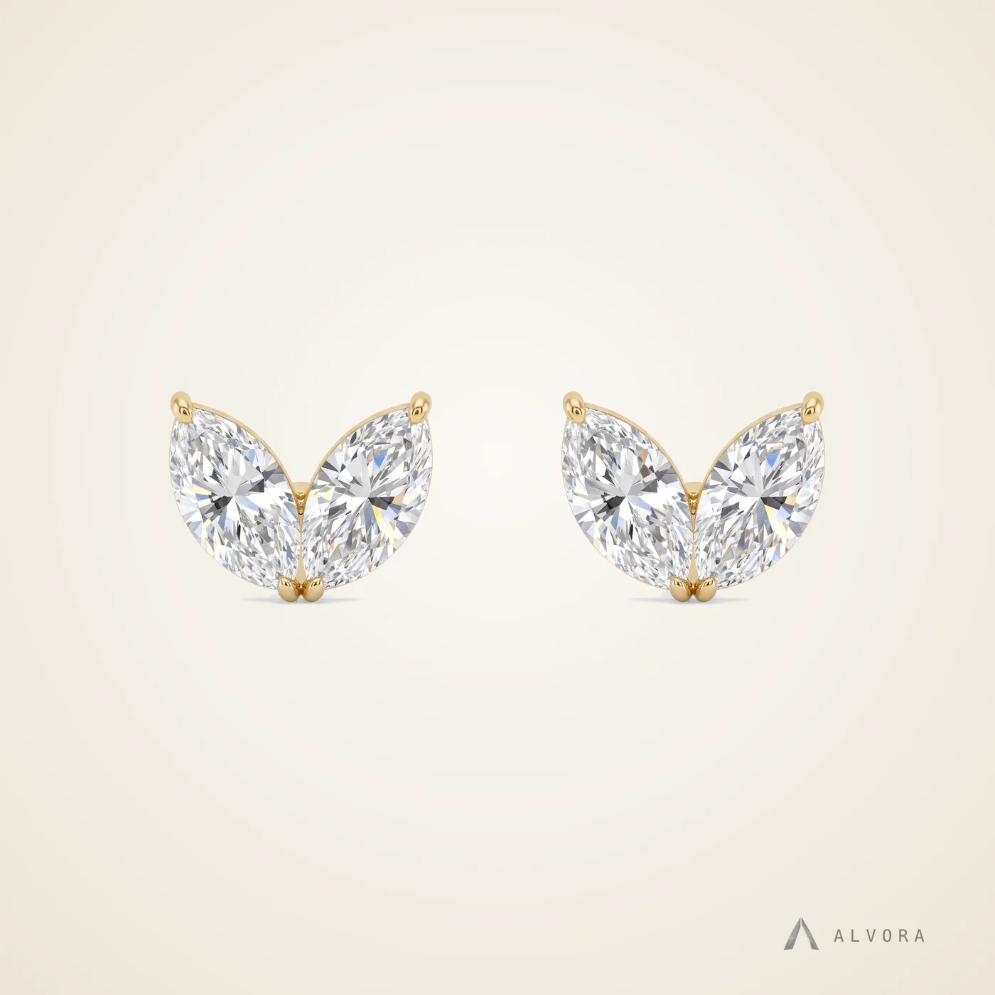 Seren Marquise Studs, marquise studs lab-grown diamond earrings