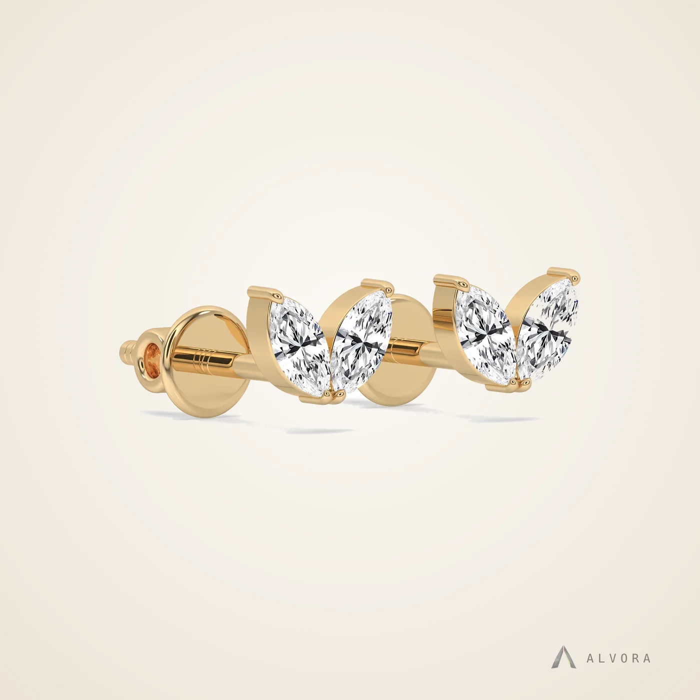 Seren Marquise Studs, marquise studs lab-grown diamond earrings
