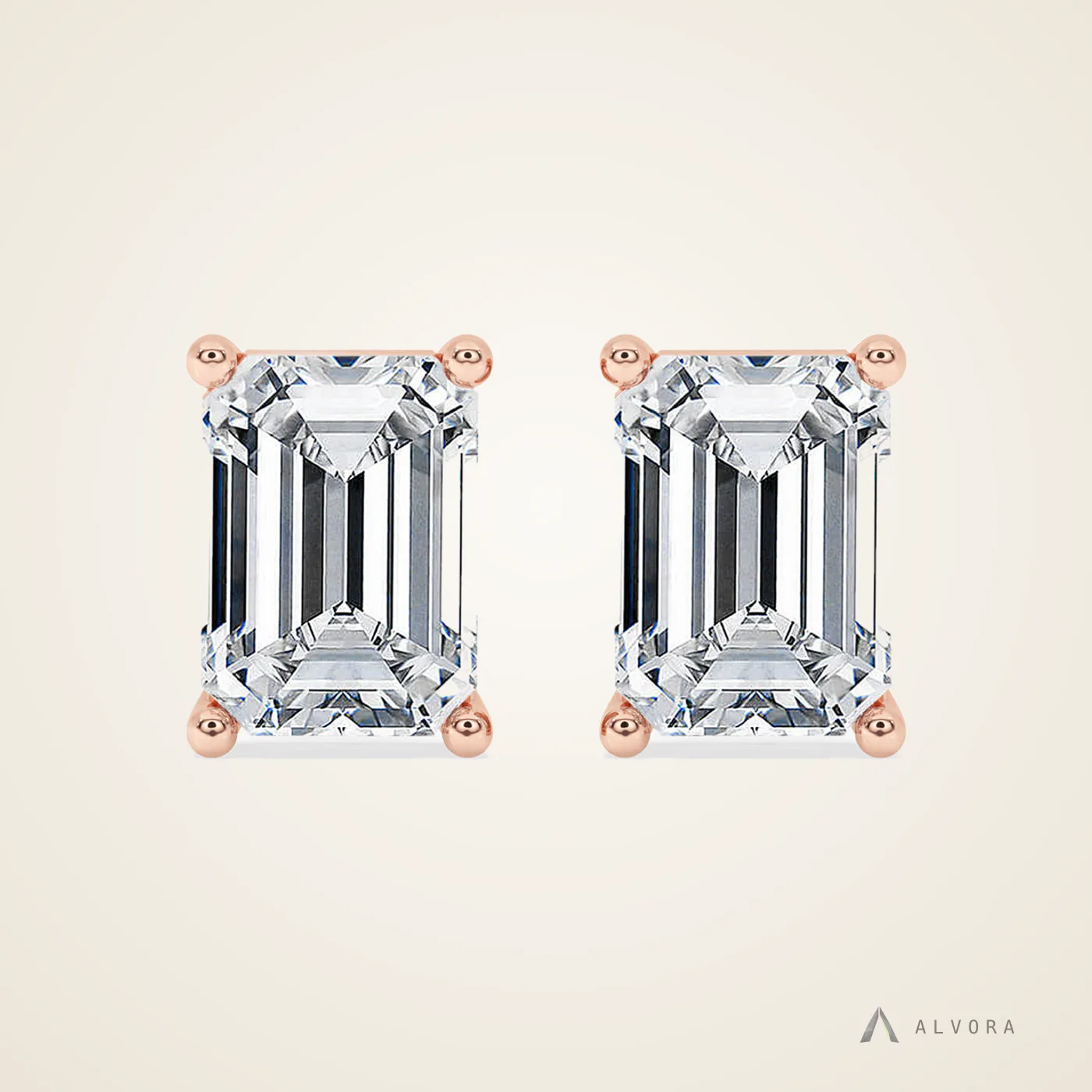 Hesper Emerald Studs, emerald studs lab-grown diamond earrings