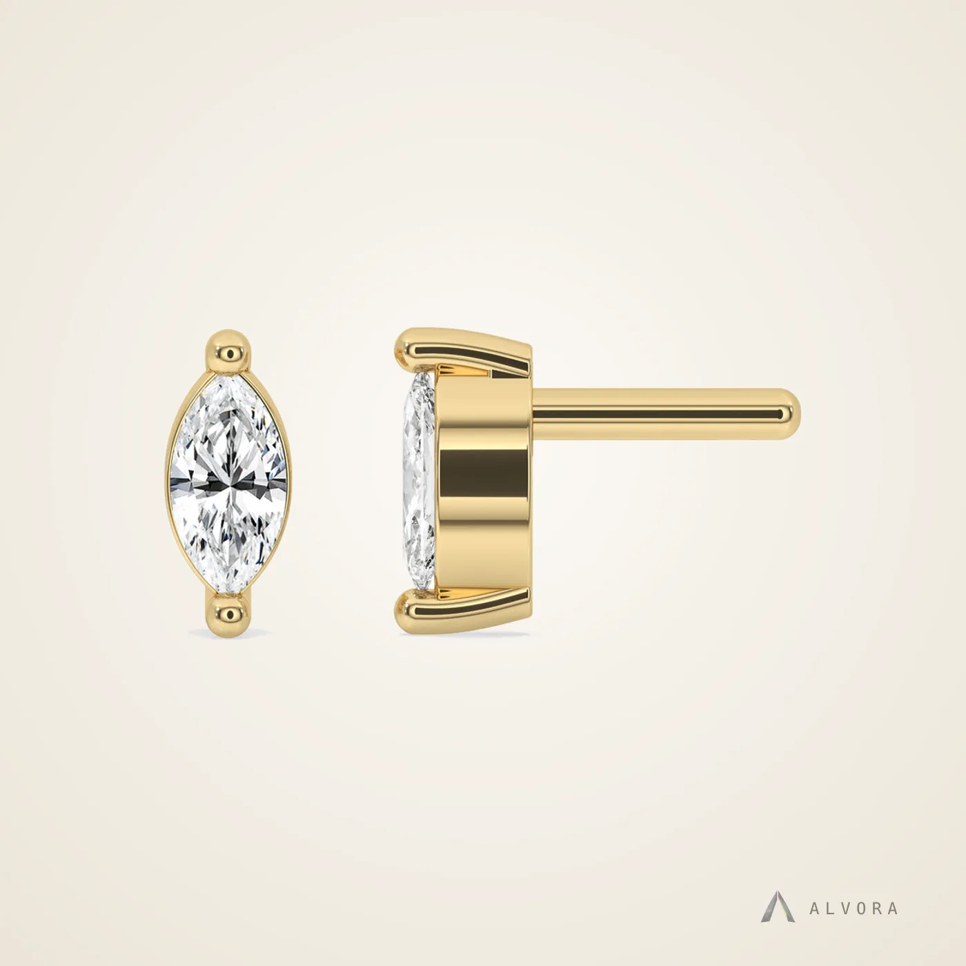 Hesper Marquise Studs, marquise studs lab-grown diamond earrings