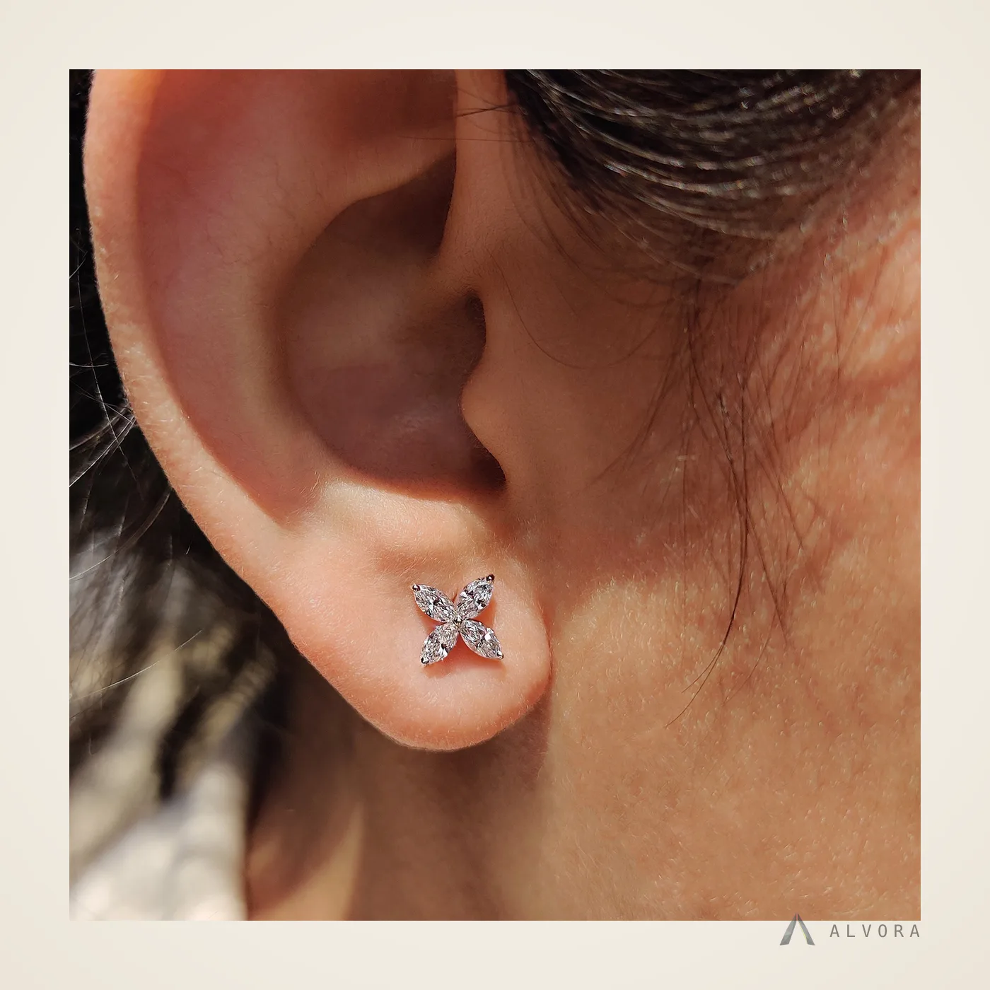 Jessamy Marquise Studs, marquise studs lab-grown diamond earrings
