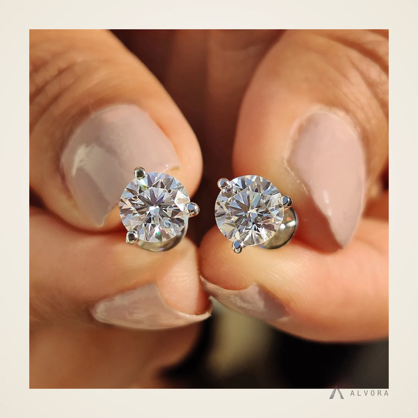 Wynne Round Studs, round studs lab-grown diamond earrings