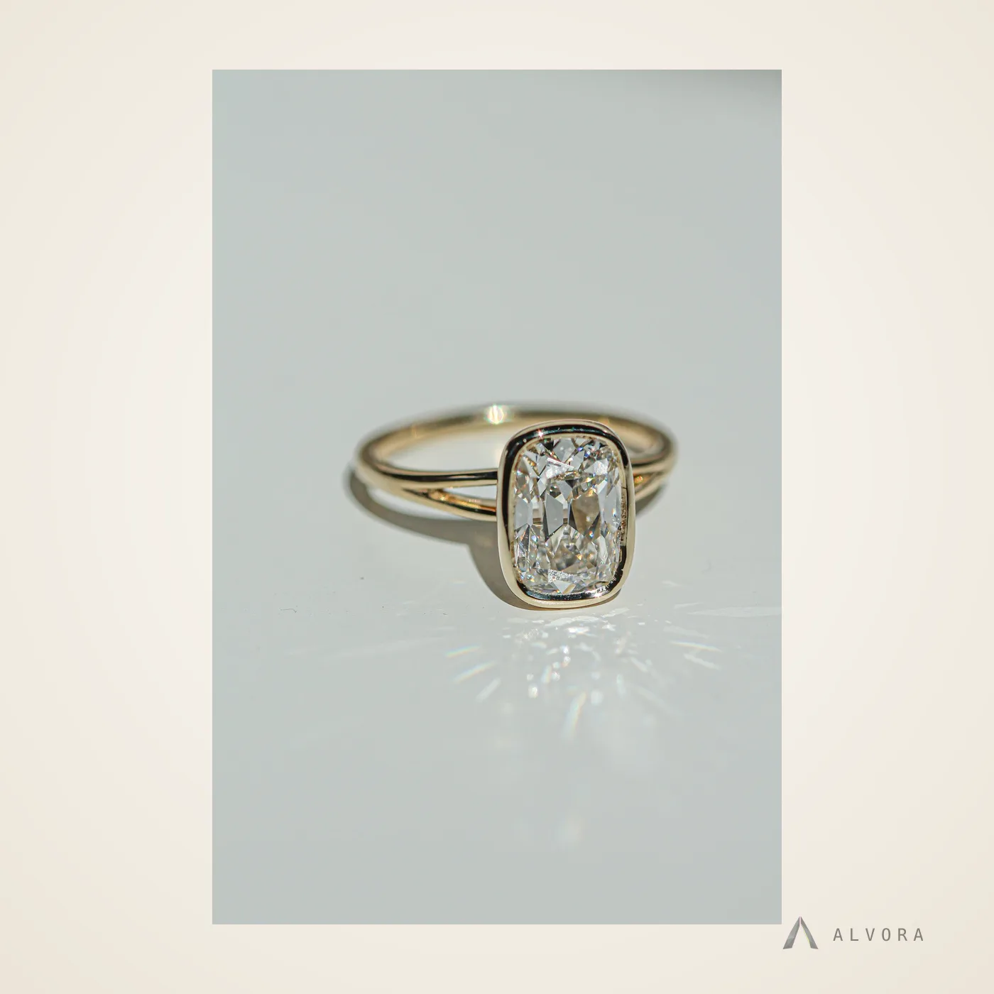 Selene Elongated Cushion Heritage, elongated cushion heritage lab-grown diamond engagement ring