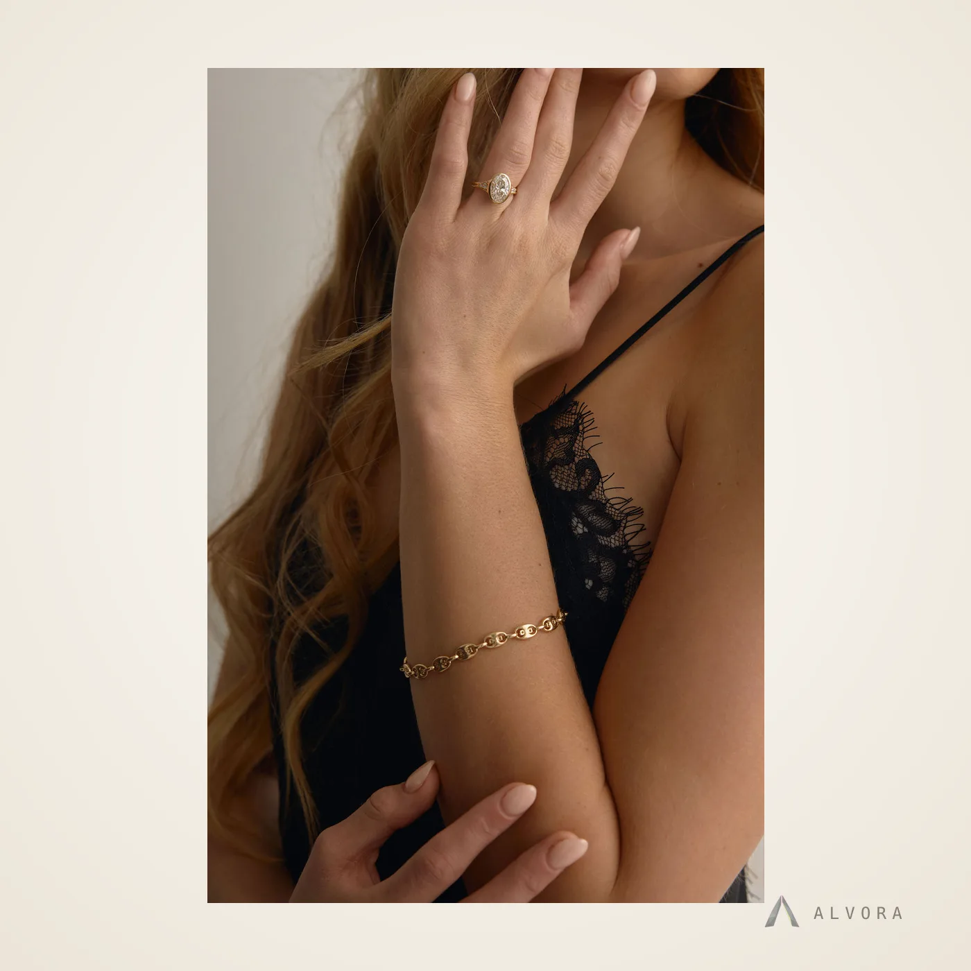Celeste Green Oval Solitaire, oval solitaire lab-grown diamond engagement ring