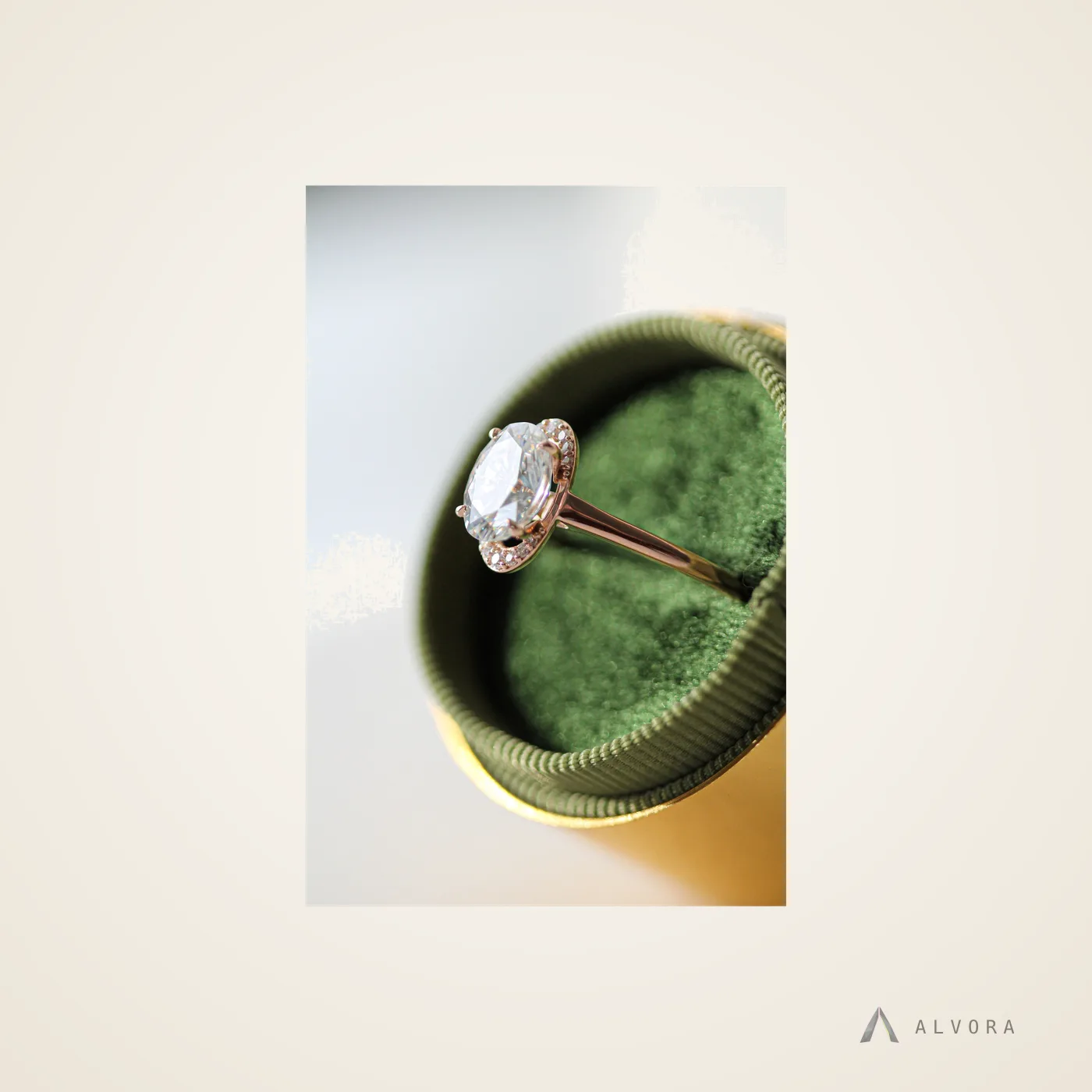 Noor Oval Solitaire, oval solitaire lab-grown diamond engagement ring