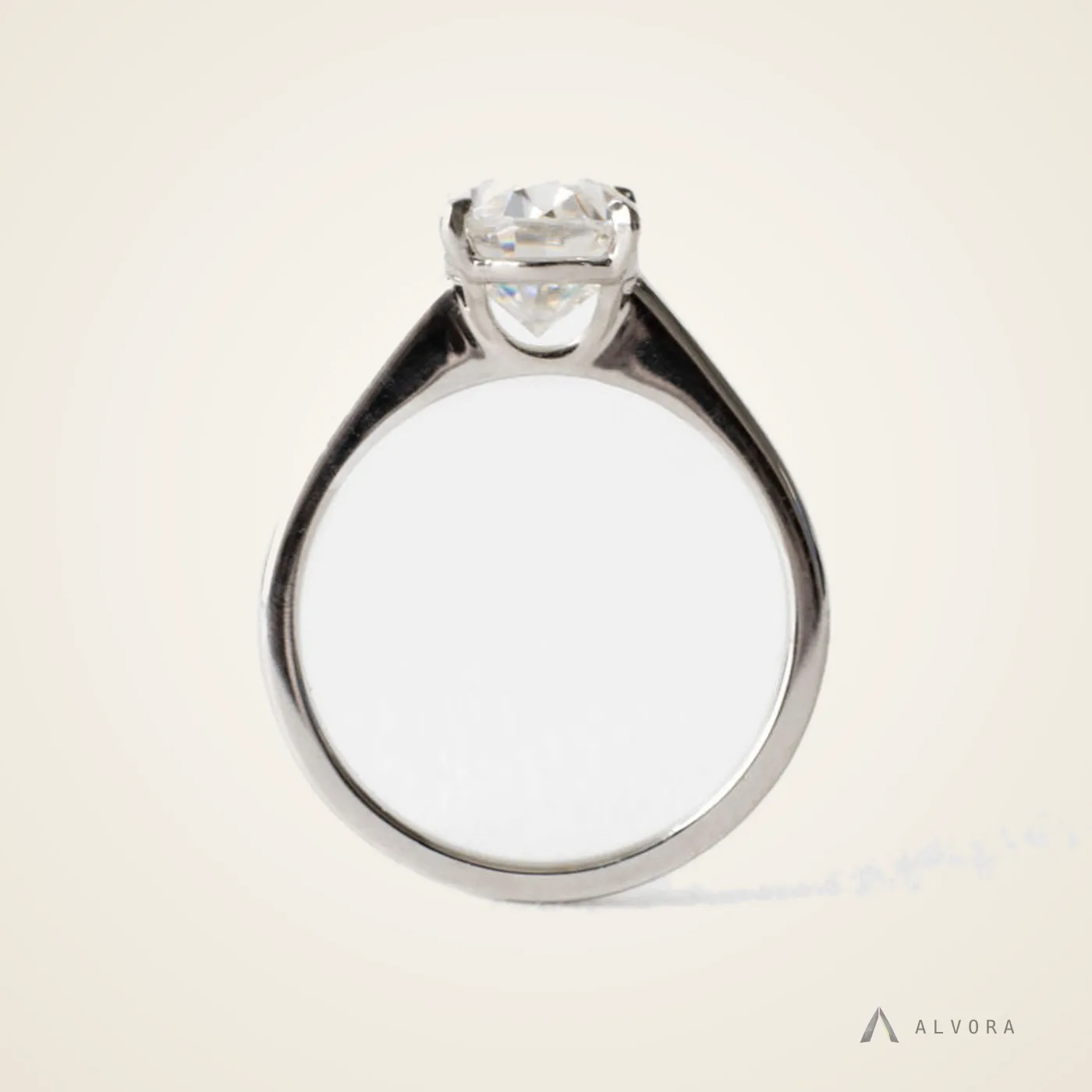 Esra Oval Solitaire, oval solitaire lab-grown diamond engagement ring