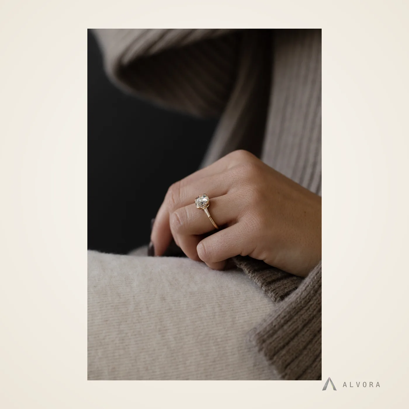 Faye Round Solitaire, round solitaire lab-grown diamond engagement ring