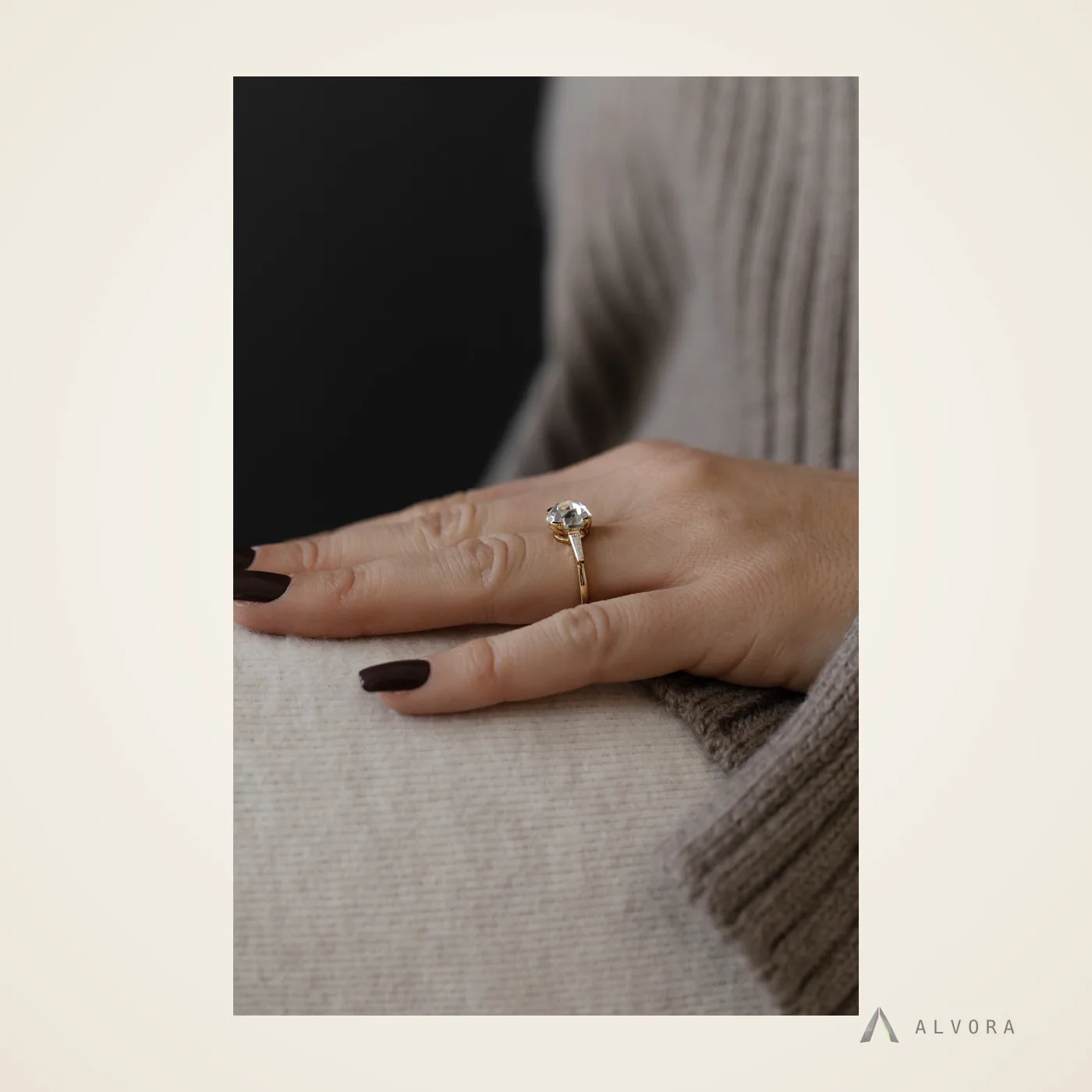 Faye Round Solitaire, round solitaire lab-grown diamond engagement ring