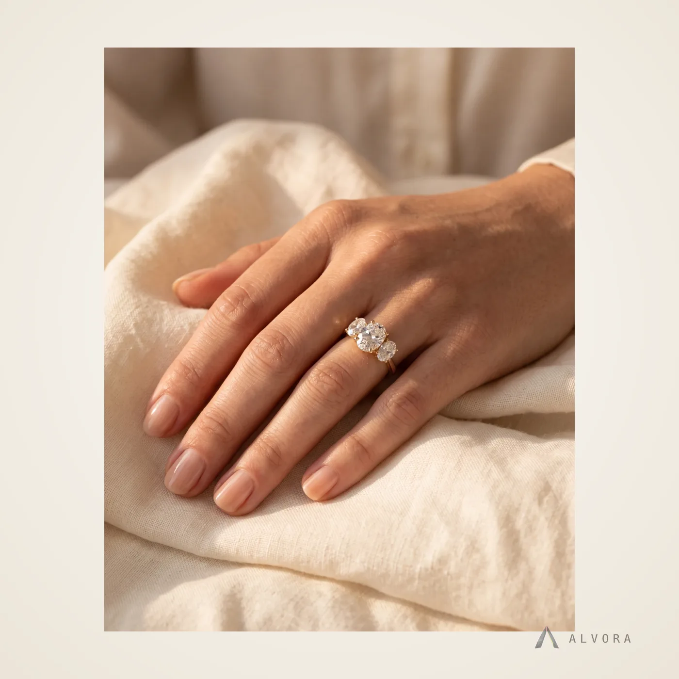 Fiora Oval Solitaire, oval solitaire lab-grown diamond engagement ring