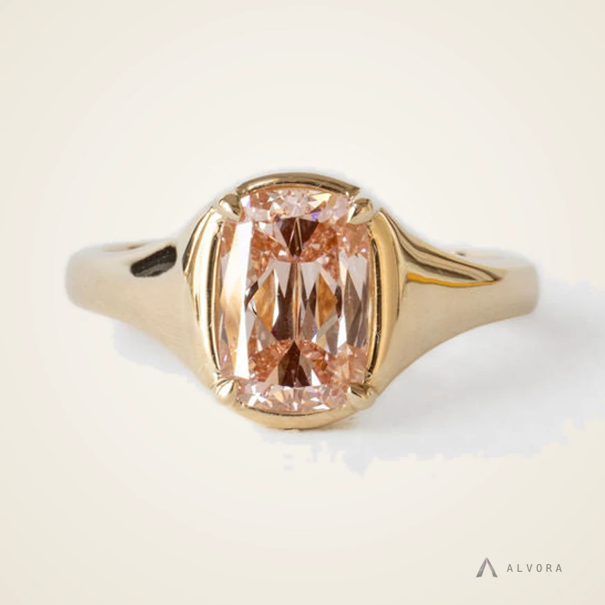 Ulla Elongated Cushion Solitaire, elongated cushion solitaire lab-grown diamond engagement ring