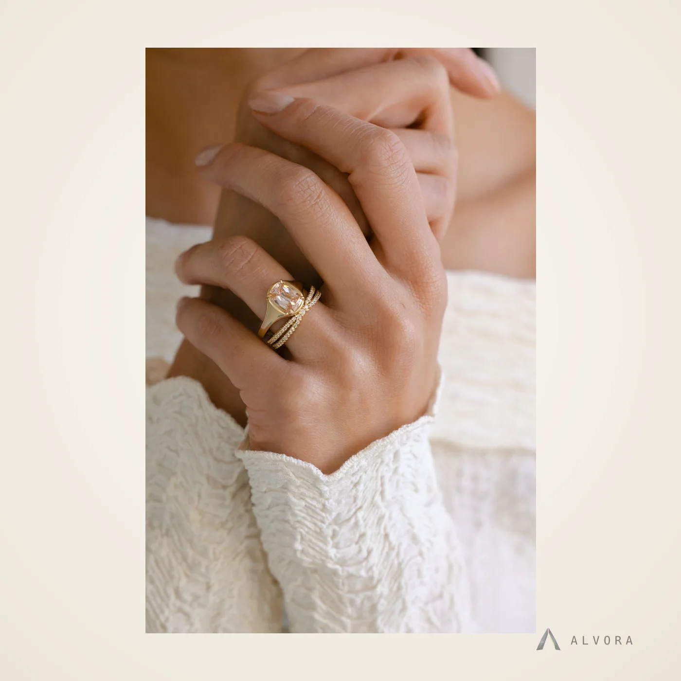 Ulla Elongated Cushion Solitaire, elongated cushion solitaire lab-grown diamond engagement ring