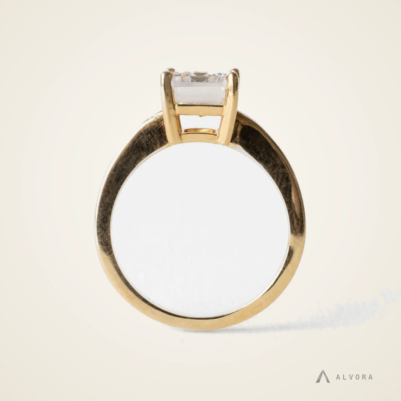 Galia Emerald Solitaire, emerald solitaire lab-grown diamond engagement ring