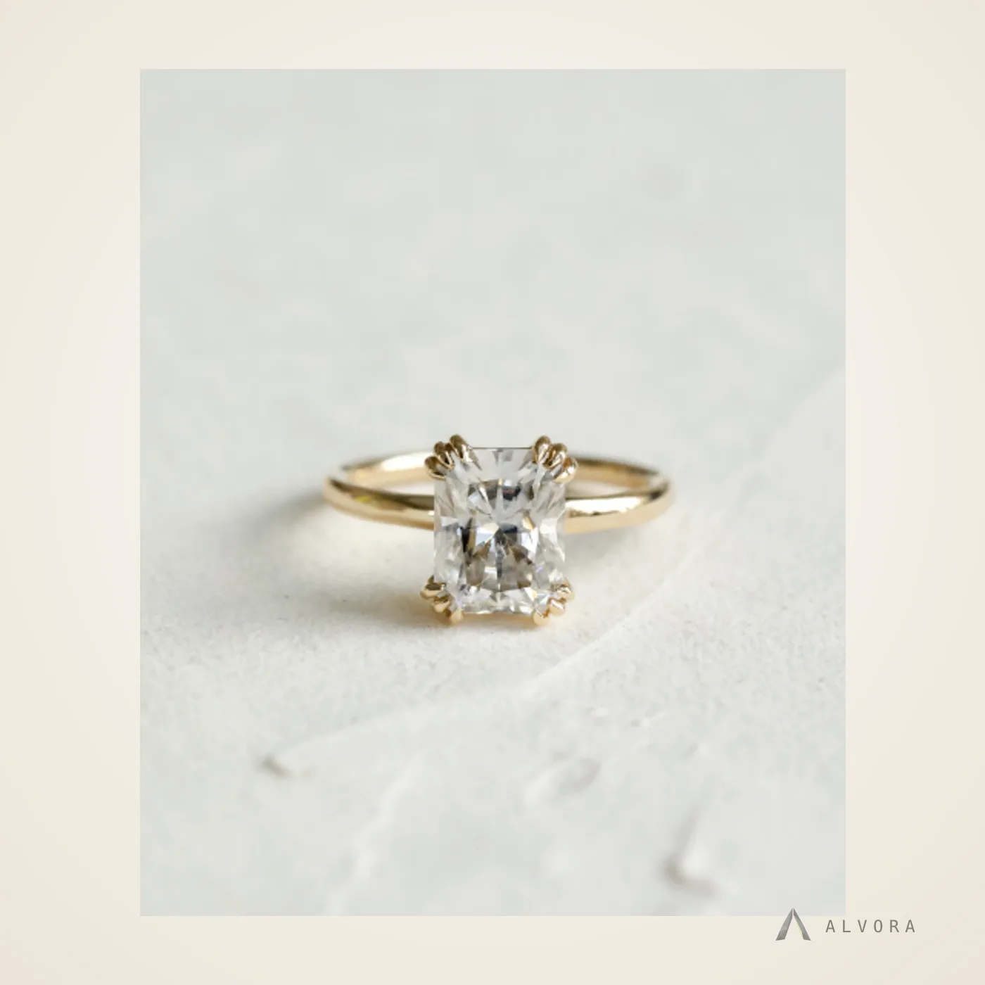 Meline Radiant Solitaire, radiant solitaire lab-grown diamond engagement ring