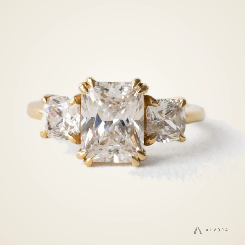 Nell Radiant Solitaire, radiant solitaire lab-grown diamond engagement ring