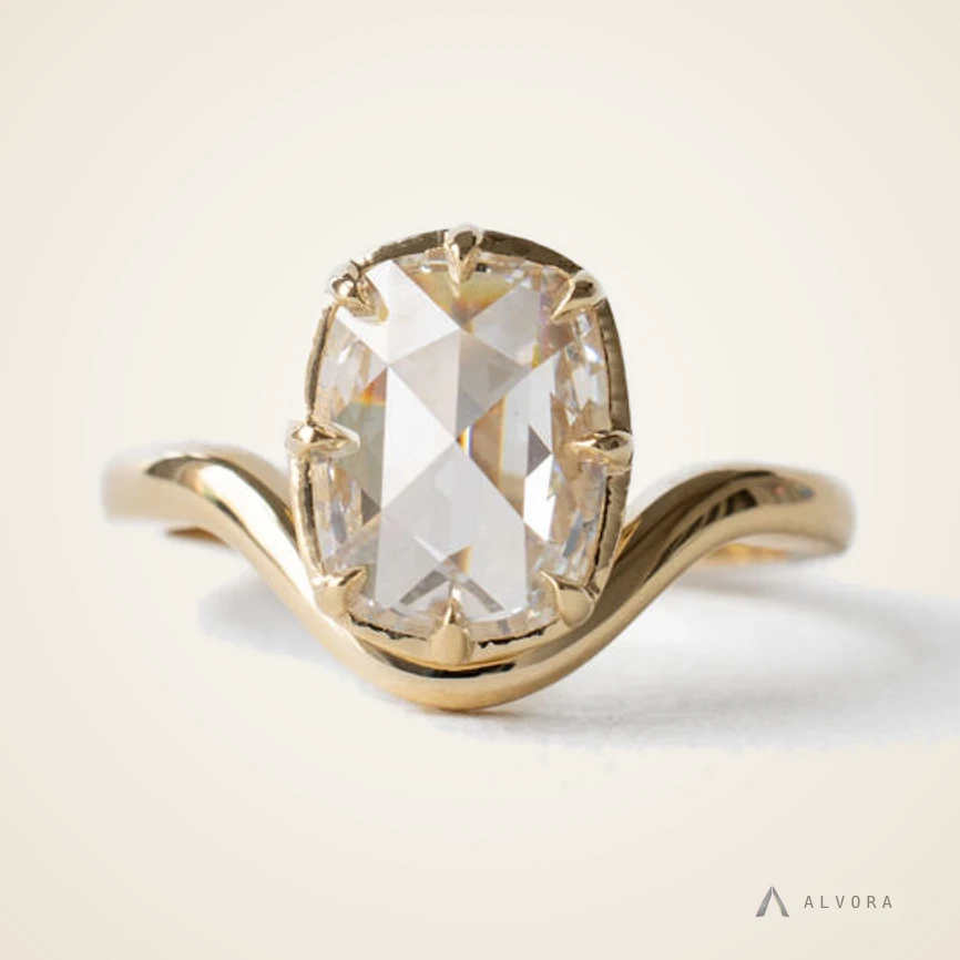 Valen Cushion Solitaire, cushion solitaire lab-grown diamond engagement ring