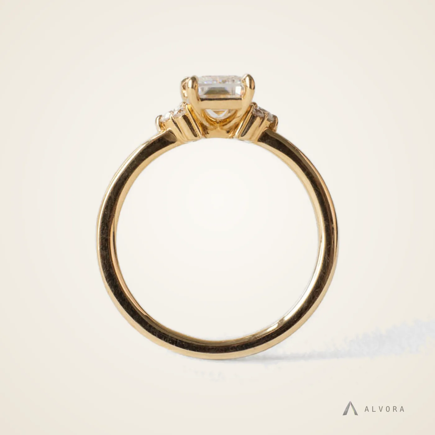 Aveline Baguette Solitaire, baguette solitaire lab-grown diamond engagement ring