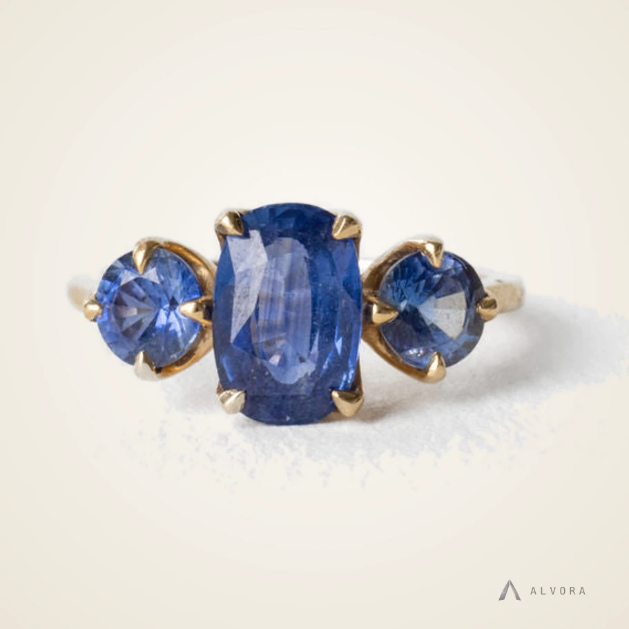 Cosima Blue Solitaire, solitaire lab-grown diamond engagement ring
