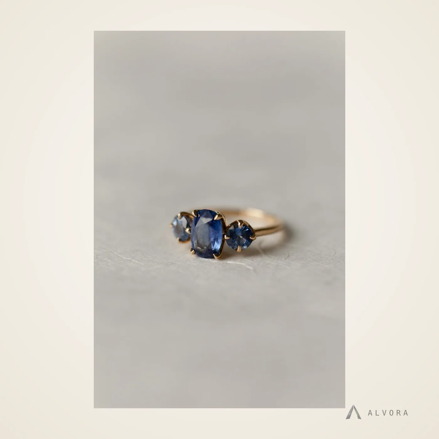 Cosima Blue Solitaire, solitaire lab-grown diamond engagement ring
