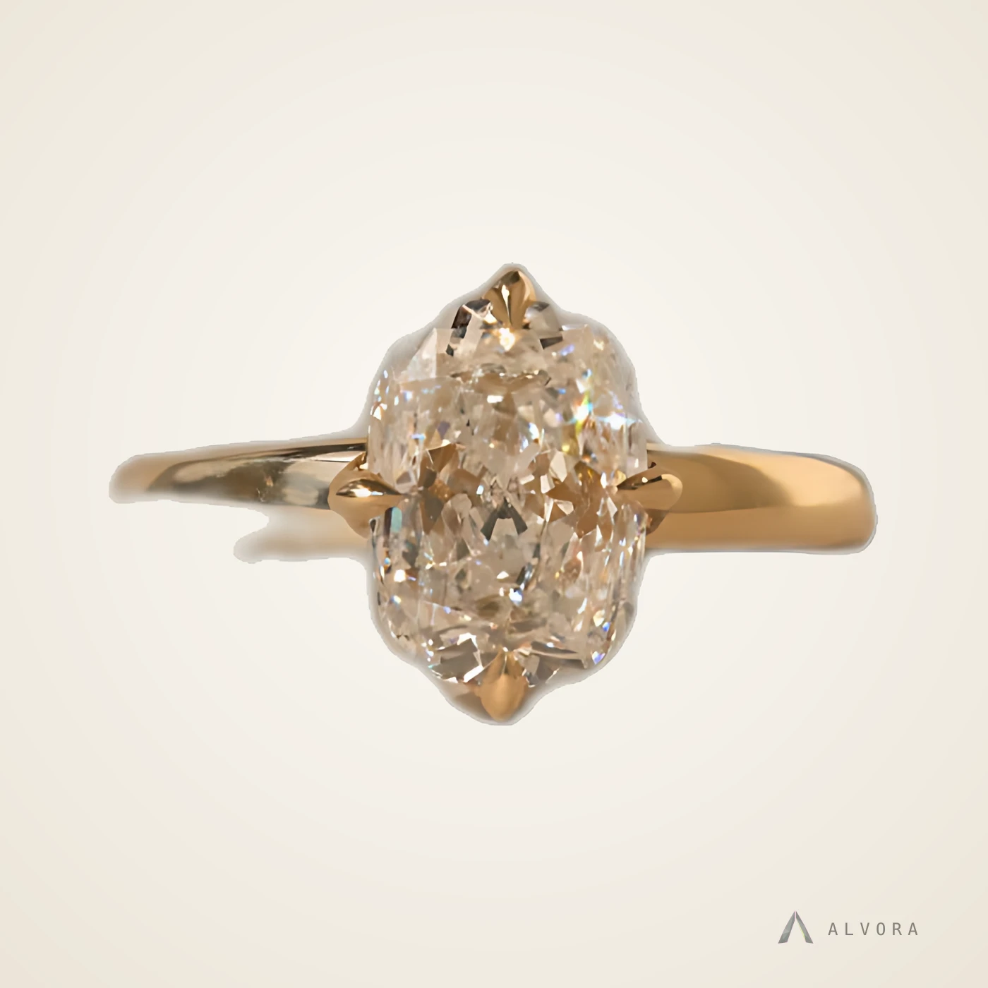 Jolie Cushion Solitaire, cushion solitaire lab-grown diamond engagement ring