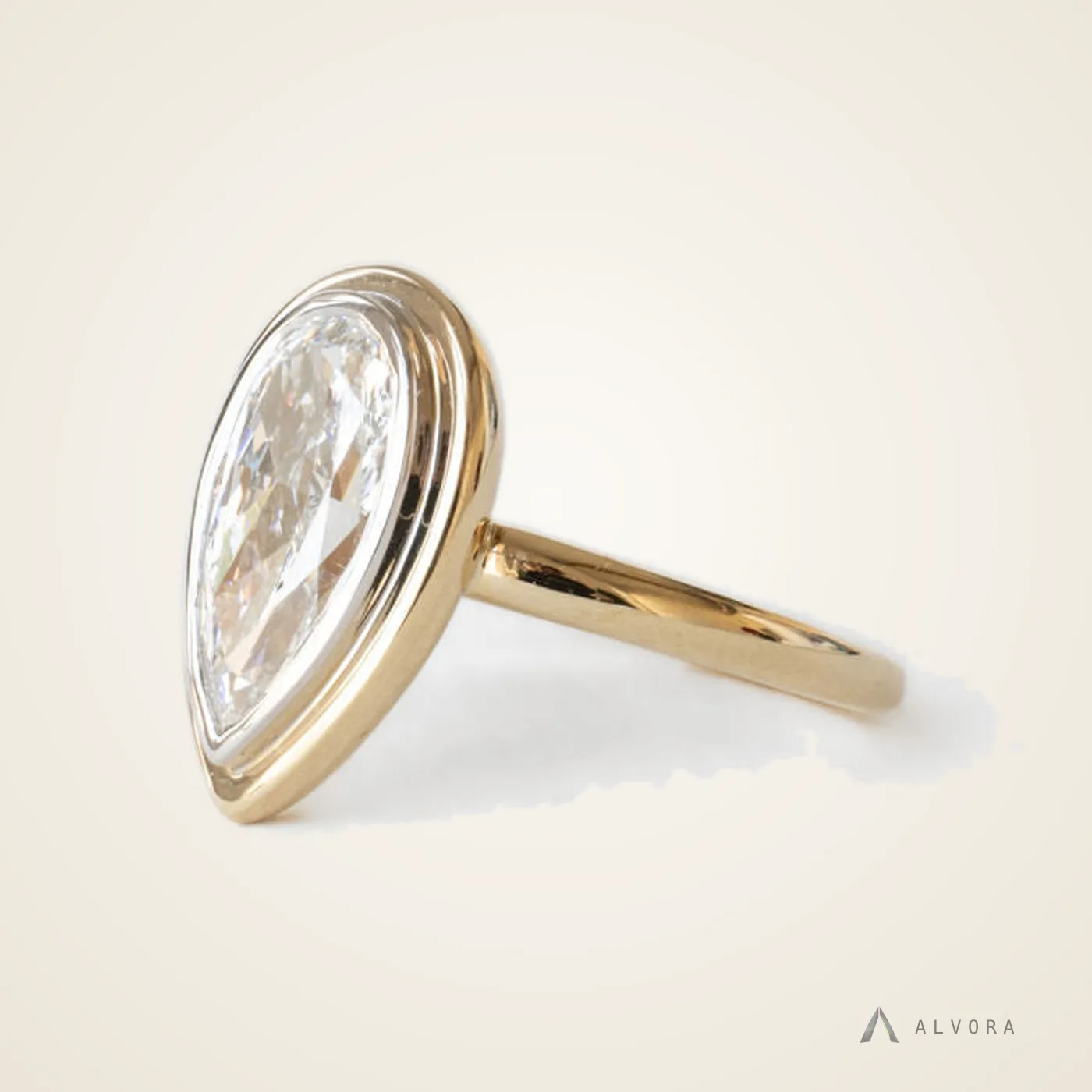Verena Pear Solitaire, pear solitaire lab-grown diamond engagement ring