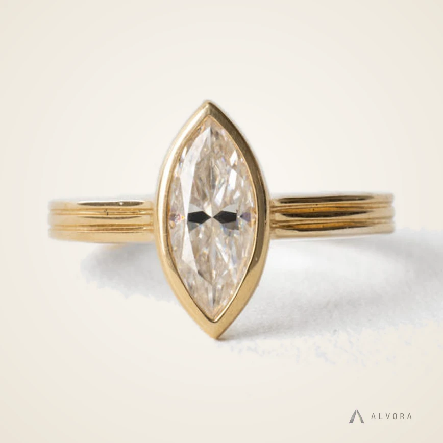 Galia Marquise Bezel, marquise bezel lab-grown diamond engagement ring