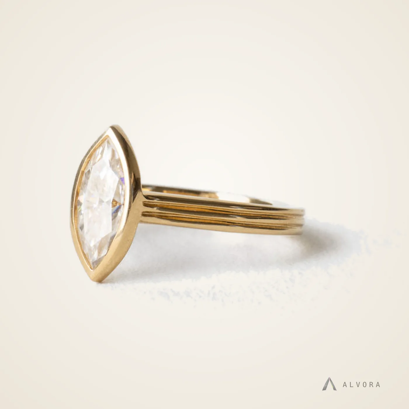Galia Marquise Bezel, marquise bezel lab-grown diamond engagement ring