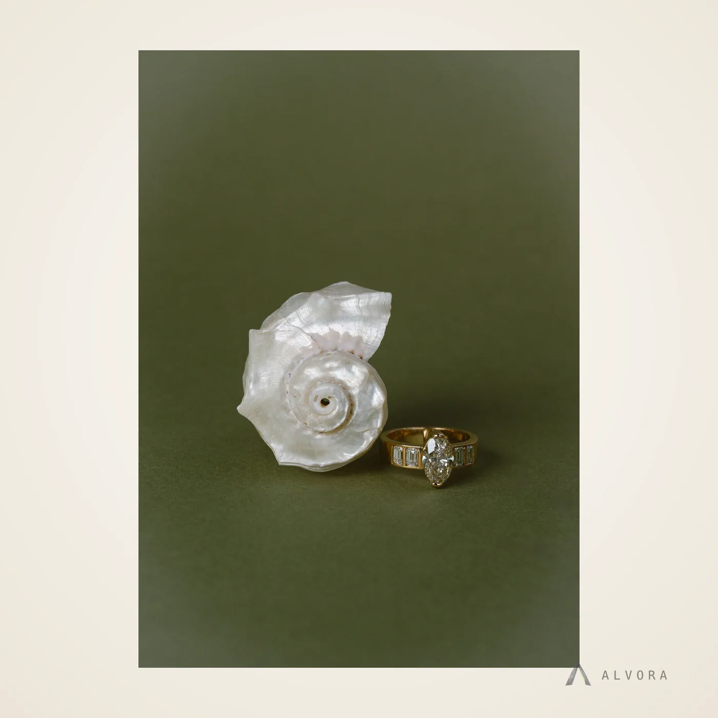 Belen Champagne Solitaire, solitaire lab-grown diamond engagement ring