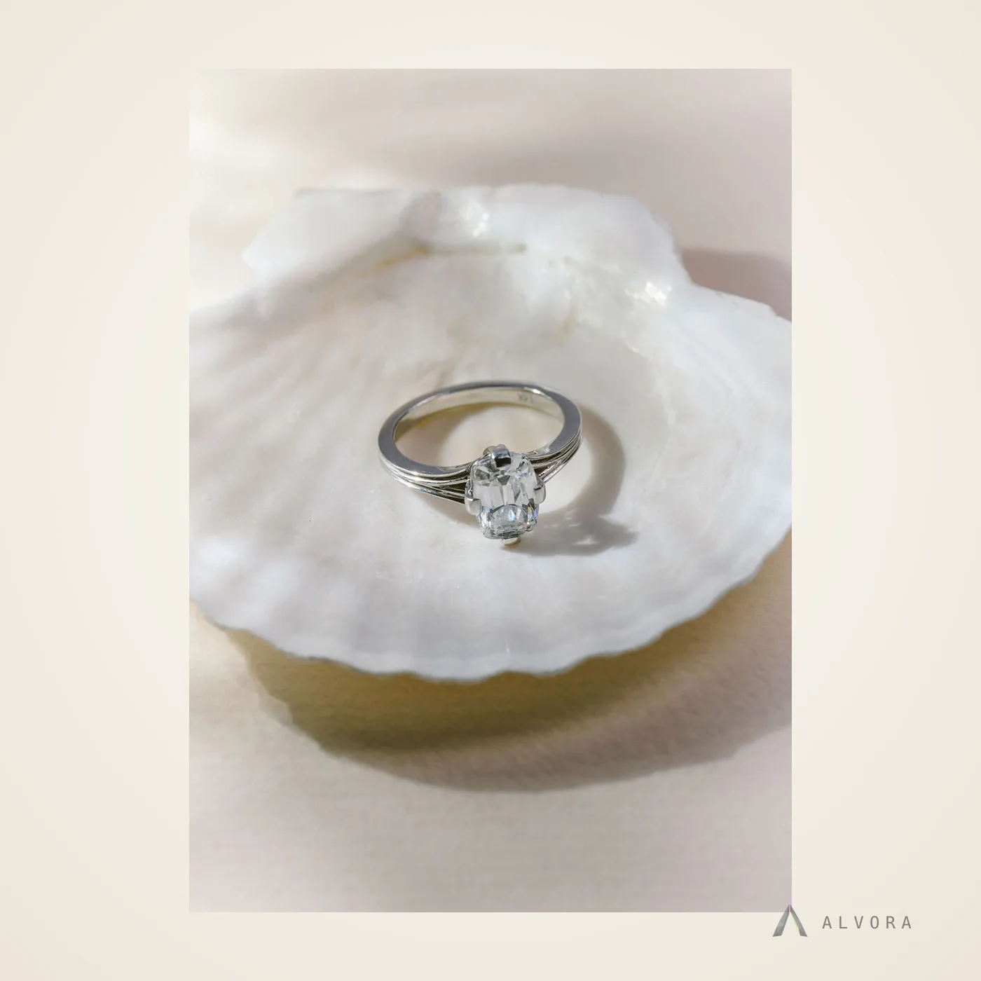 Alethea Cushion Solitaire, cushion solitaire lab-grown diamond engagement ring