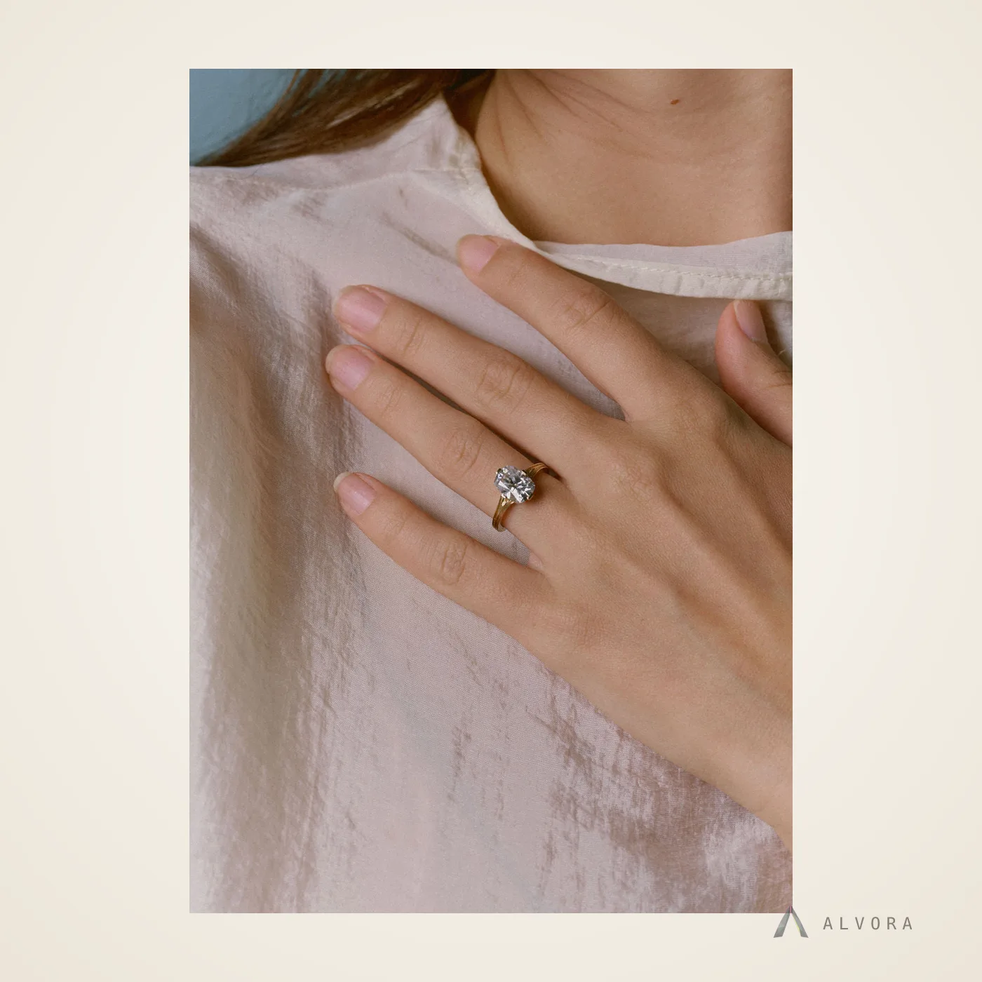 Alethea Elongated Cushion Solitaire, elongated cushion solitaire lab-grown diamond engagement ring
