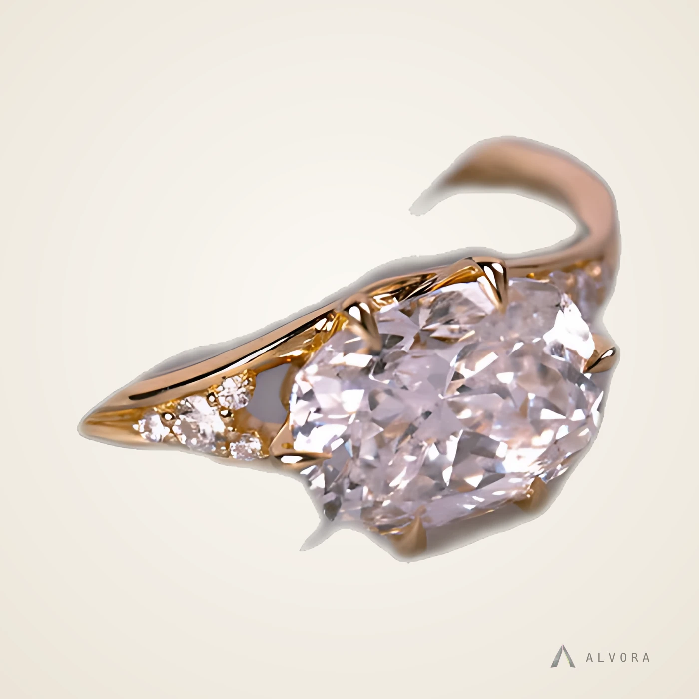 Elodie Cushion East-West, cushion east-west lab-grown diamond engagement ring