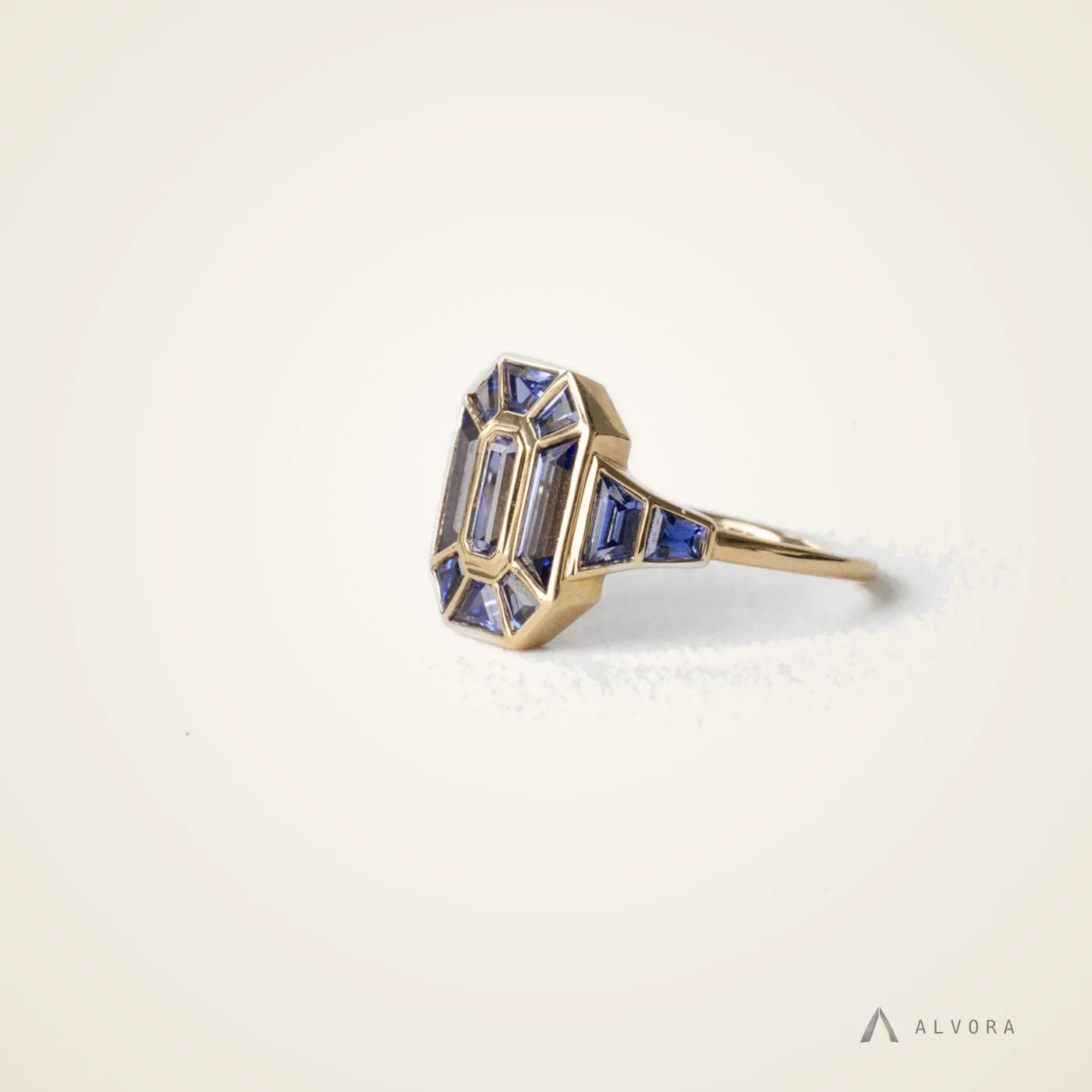 Vela Blue Solitaire, solitaire lab-grown diamond engagement ring