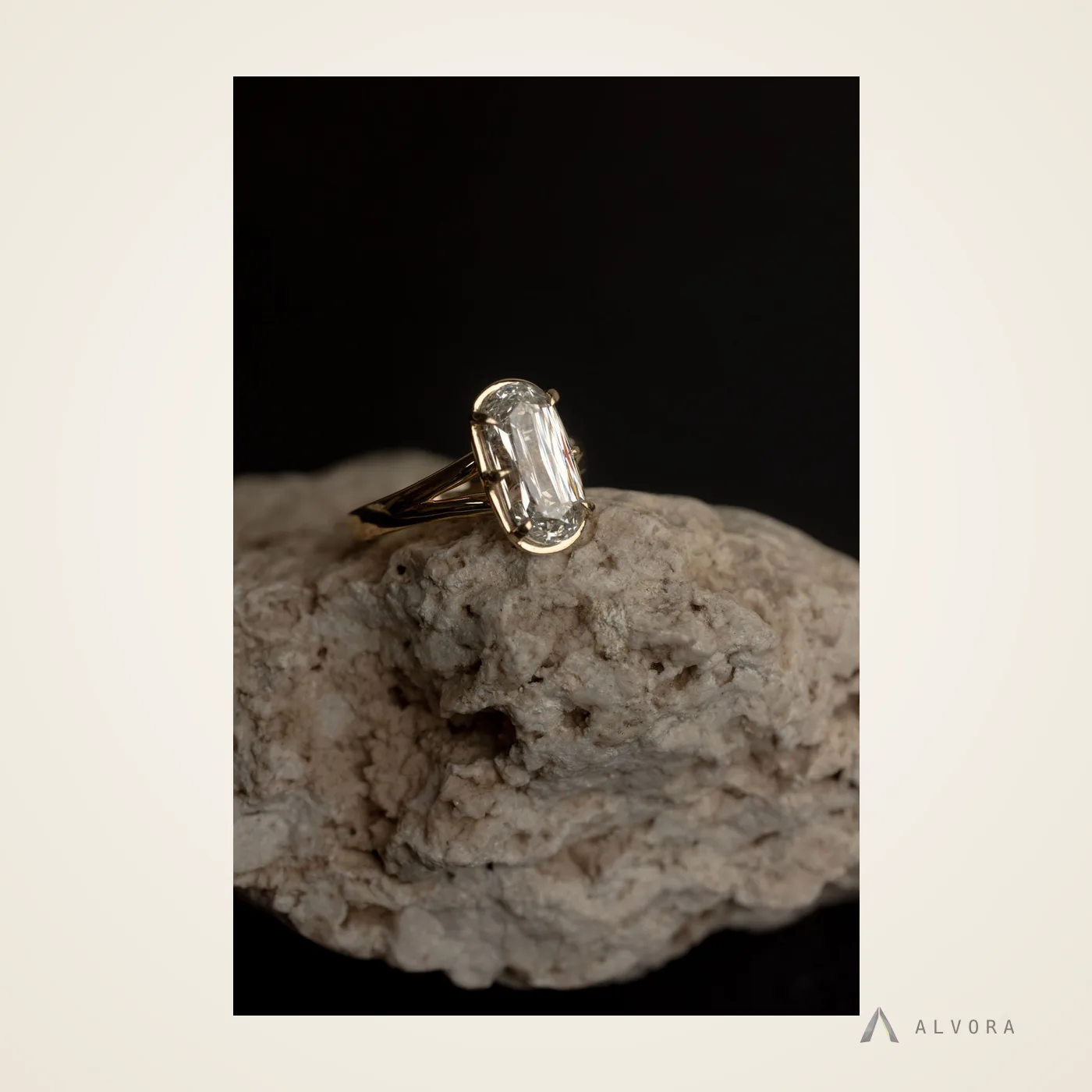 Delfina Oval Solitaire, oval solitaire lab-grown diamond engagement ring