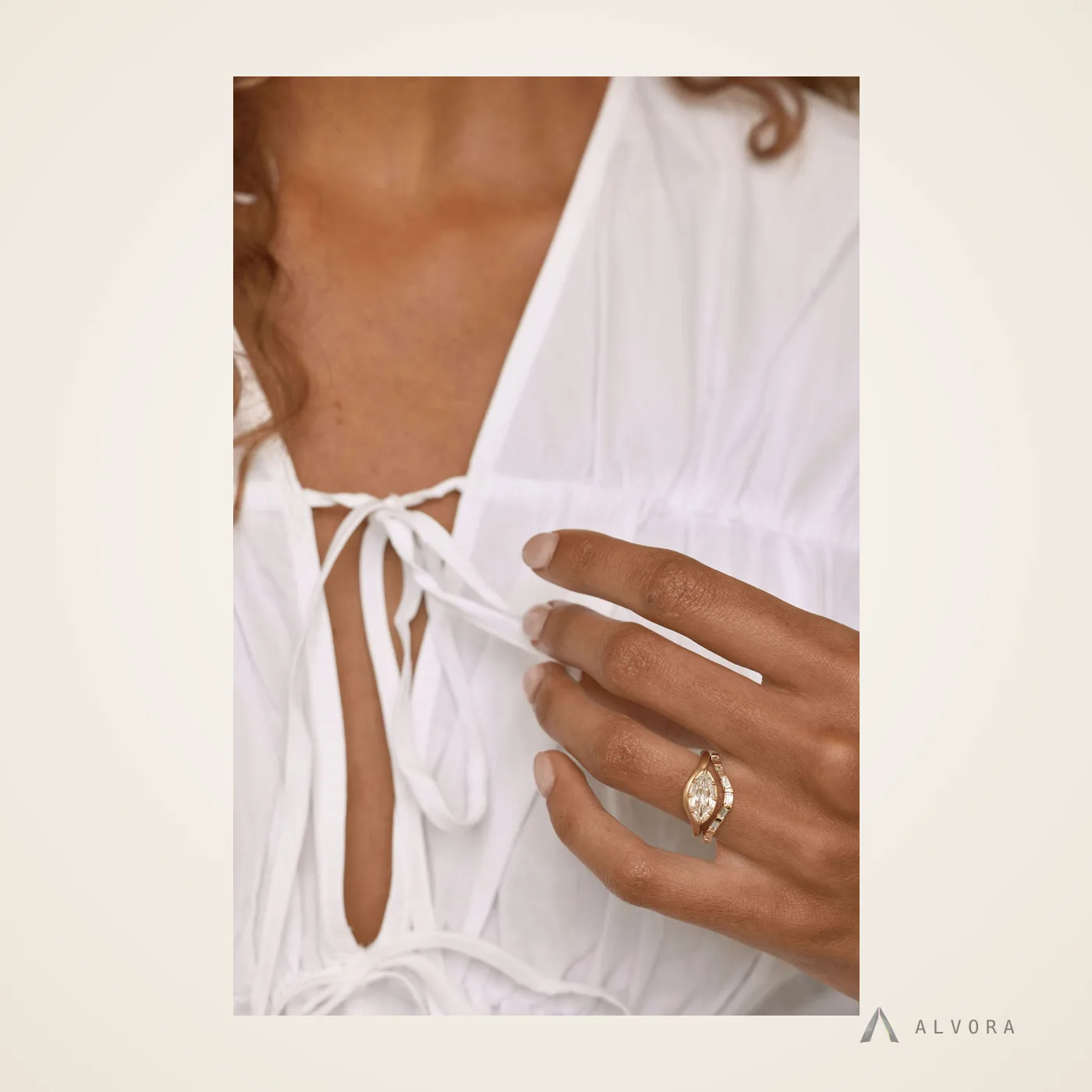 Valen Marquise Solitaire, marquise solitaire lab-grown diamond engagement ring