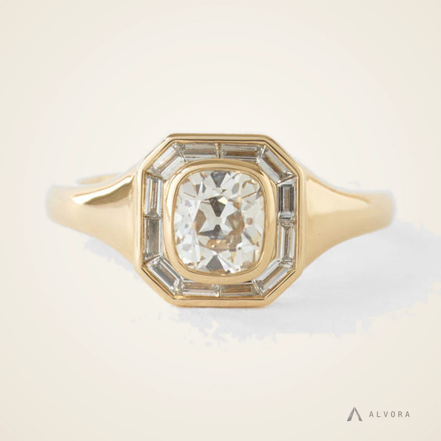 Fabia Signet, signet lab-grown diamond ring