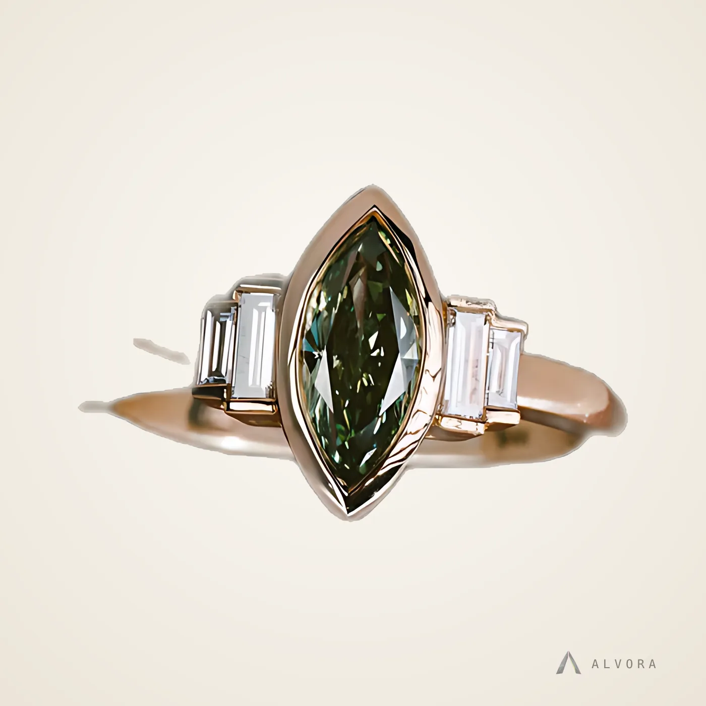 Pia Green Marquise Solitaire, marquise solitaire lab-grown diamond engagement ring