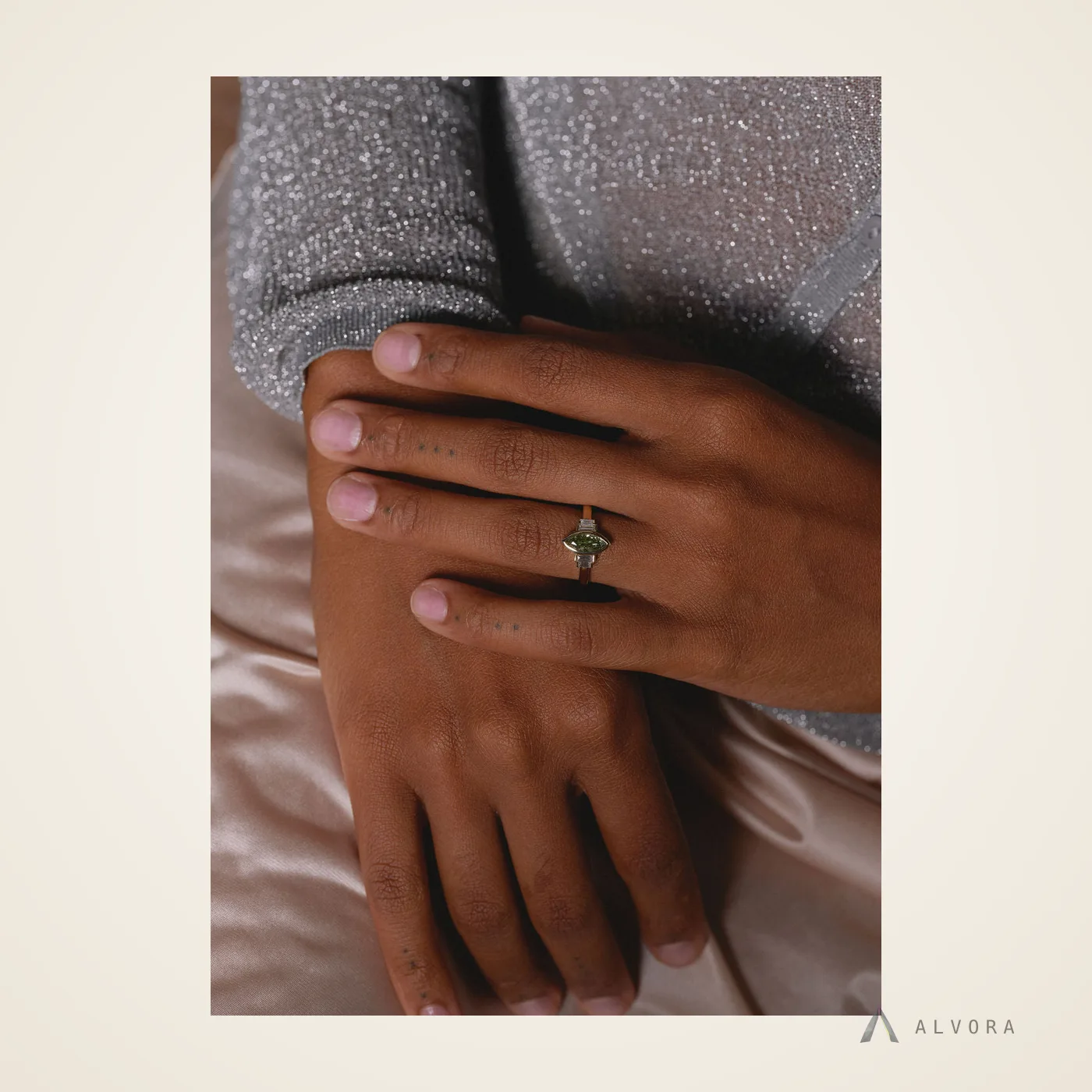 Pia Green Marquise Solitaire, marquise solitaire lab-grown diamond engagement ring