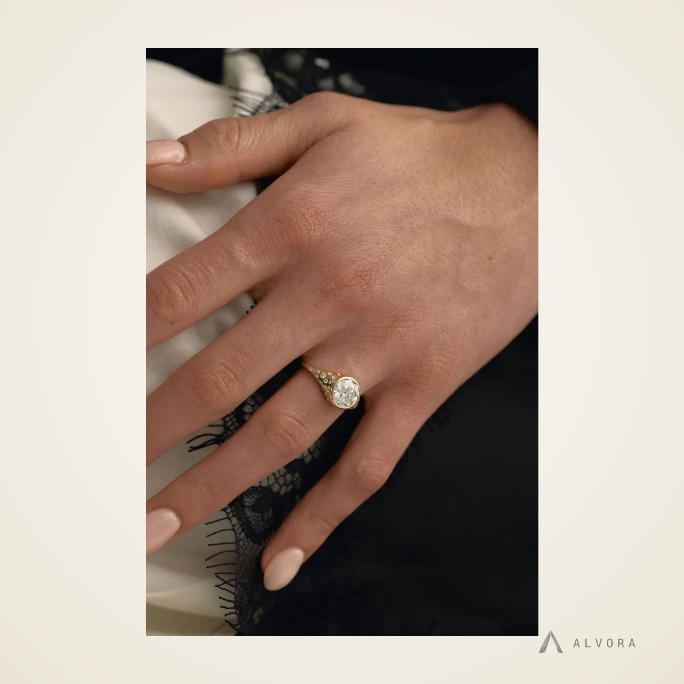Kerstin Round Solitaire, round solitaire lab-grown diamond engagement ring