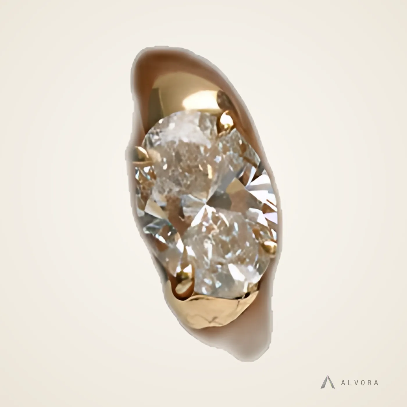 Leandra Oval East-West, oval east-west lab-grown diamond engagement ring