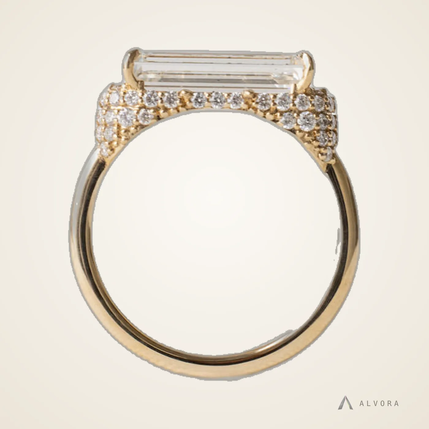 Valentina Baguette Solitaire, baguette solitaire lab-grown diamond engagement ring
