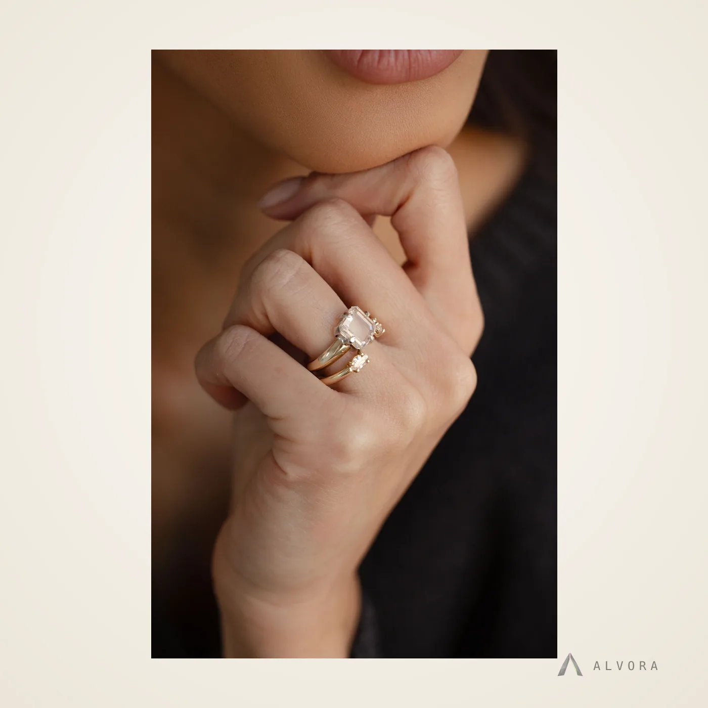 Avriel Solitaire, solitaire lab-grown diamond engagement ring