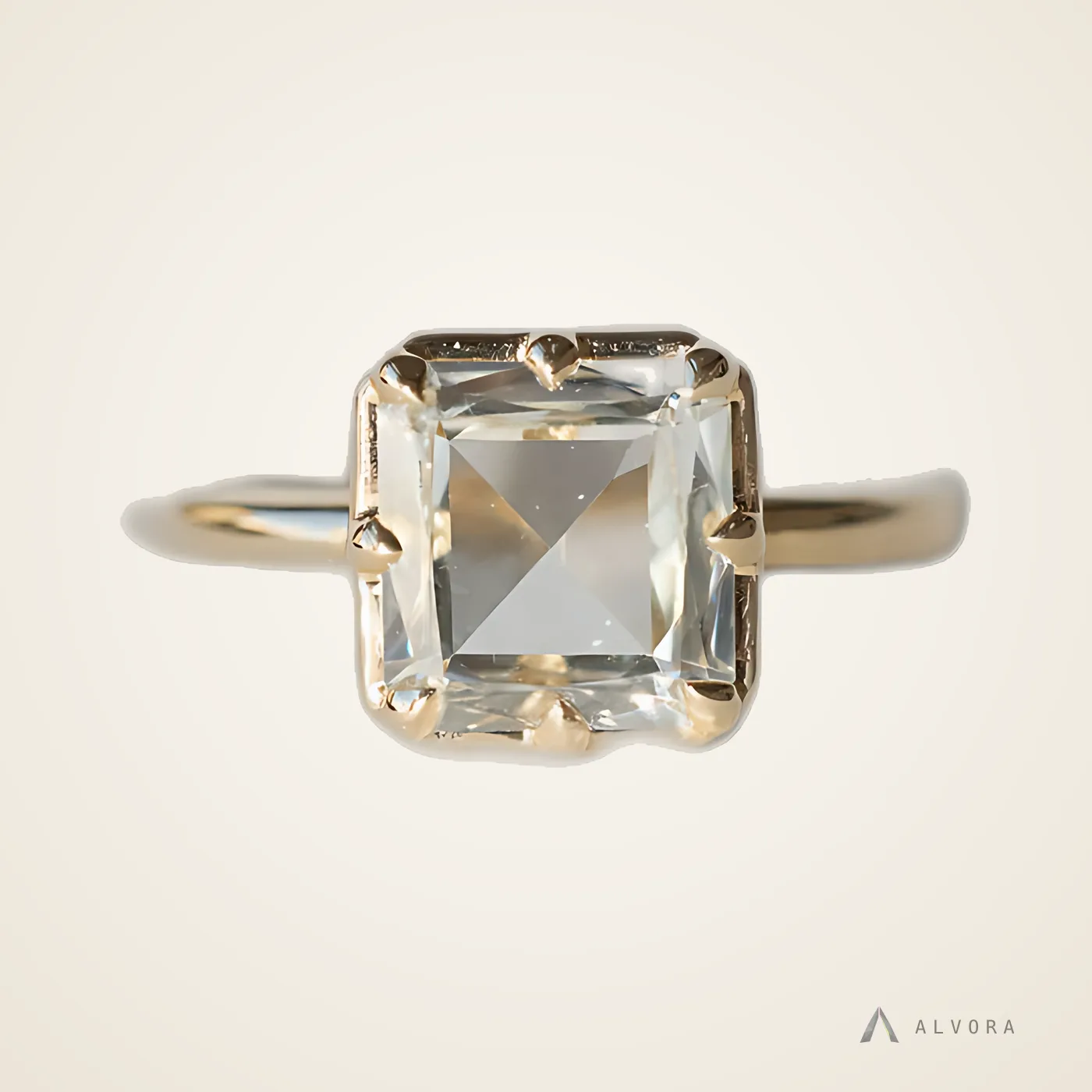 Hannelore Radiant Solitaire, radiant solitaire lab-grown diamond engagement ring
