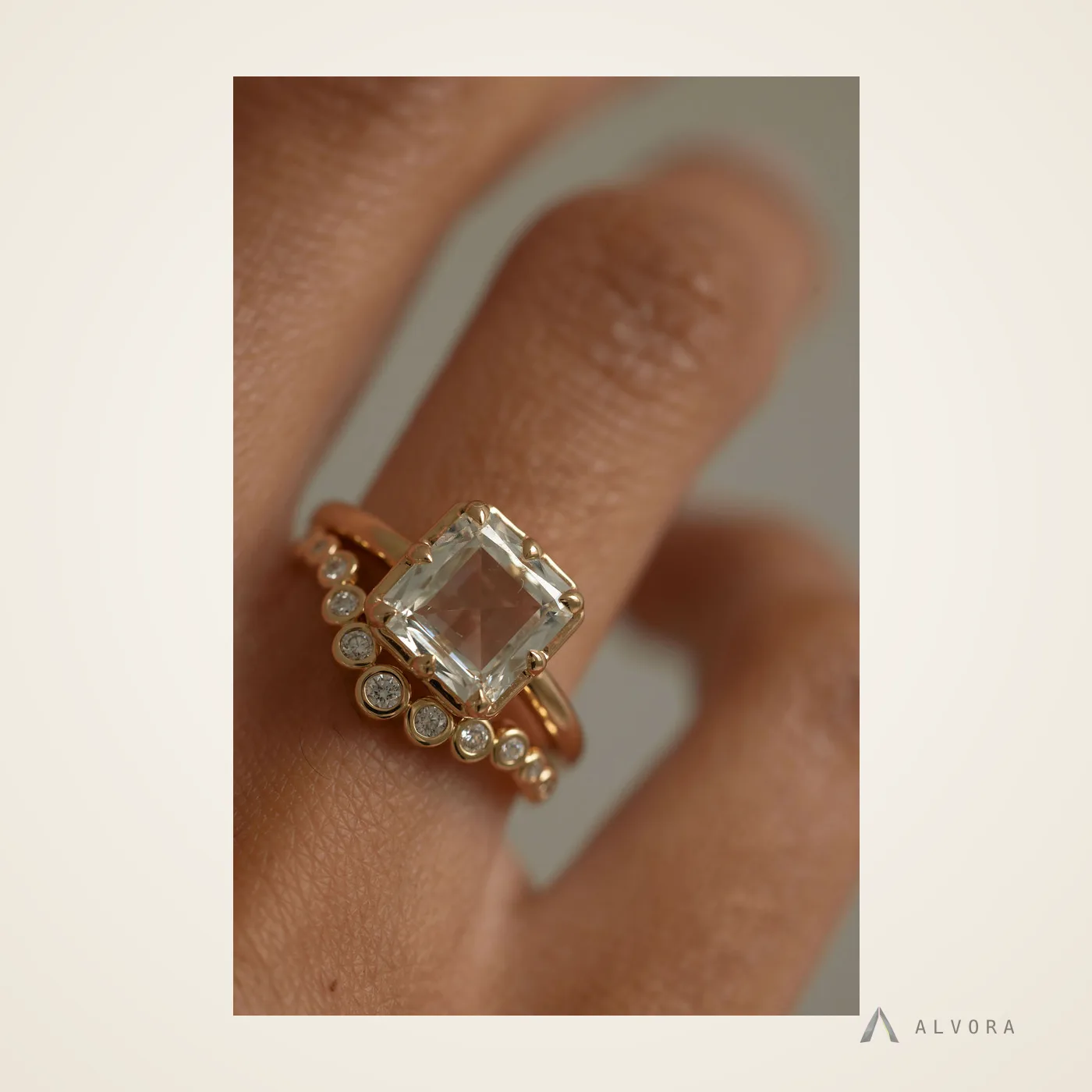 Hannelore Radiant Solitaire, radiant solitaire lab-grown diamond engagement ring