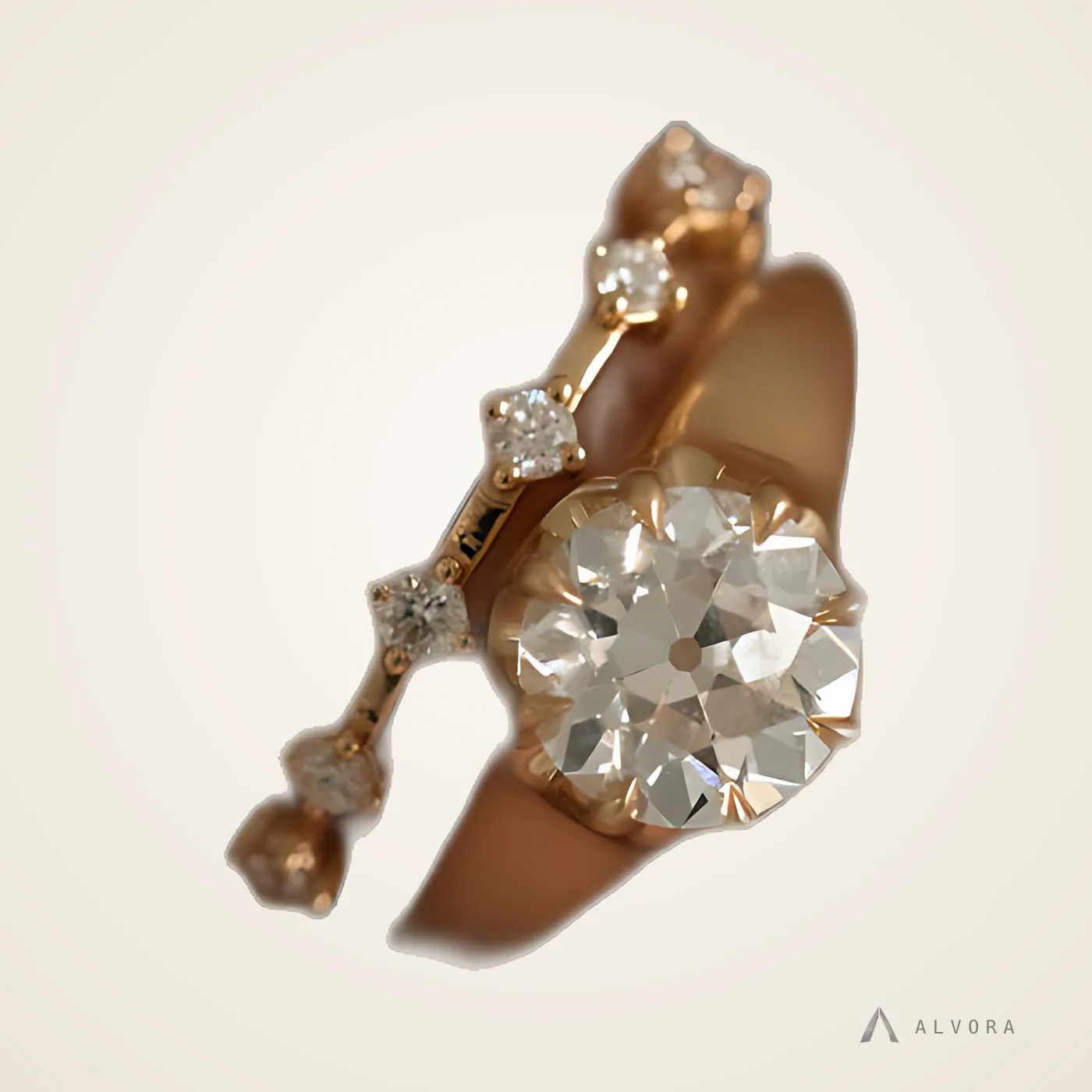 Cressida Solitaire, solitaire lab-grown diamond engagement ring