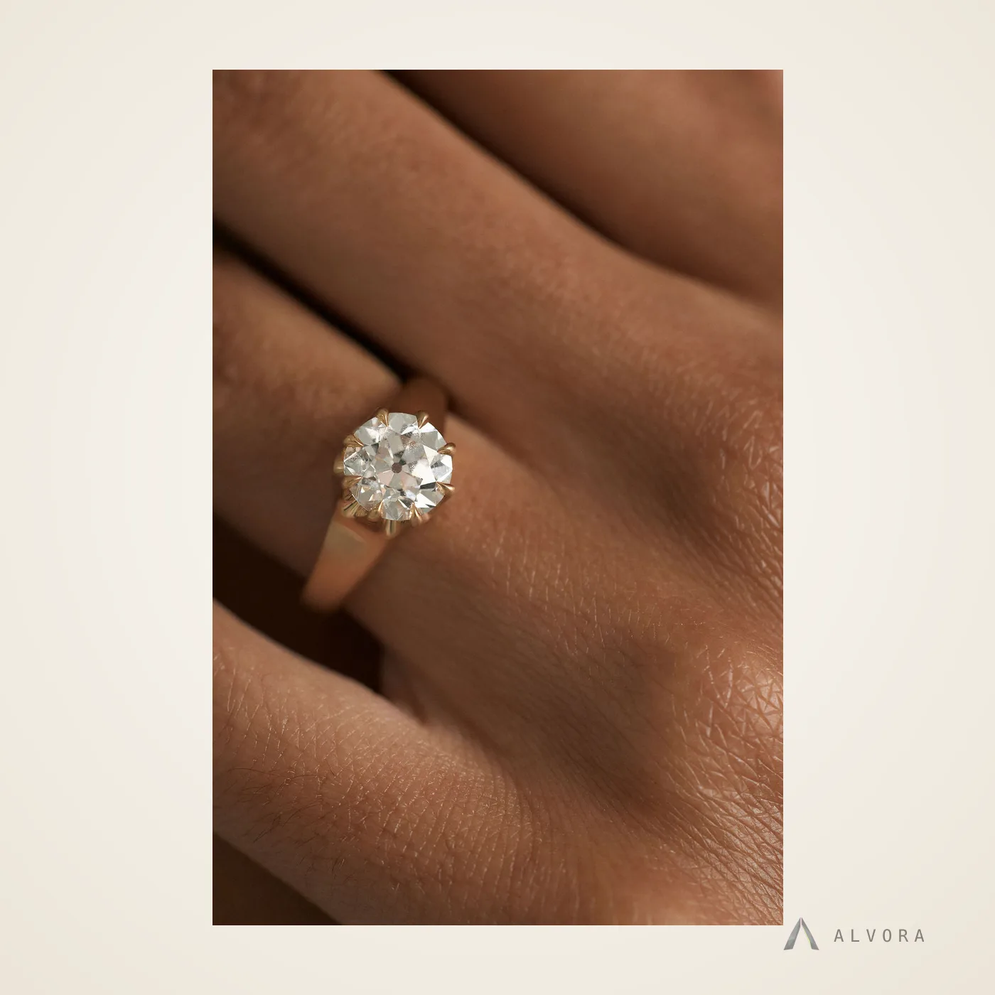 Cressida Solitaire, solitaire lab-grown diamond engagement ring
