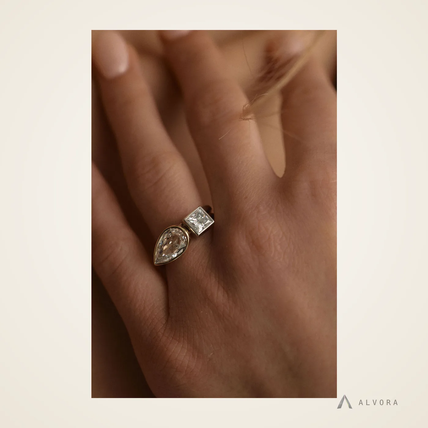 Elspeth Pear East-West, pear east-west lab-grown diamond engagement ring