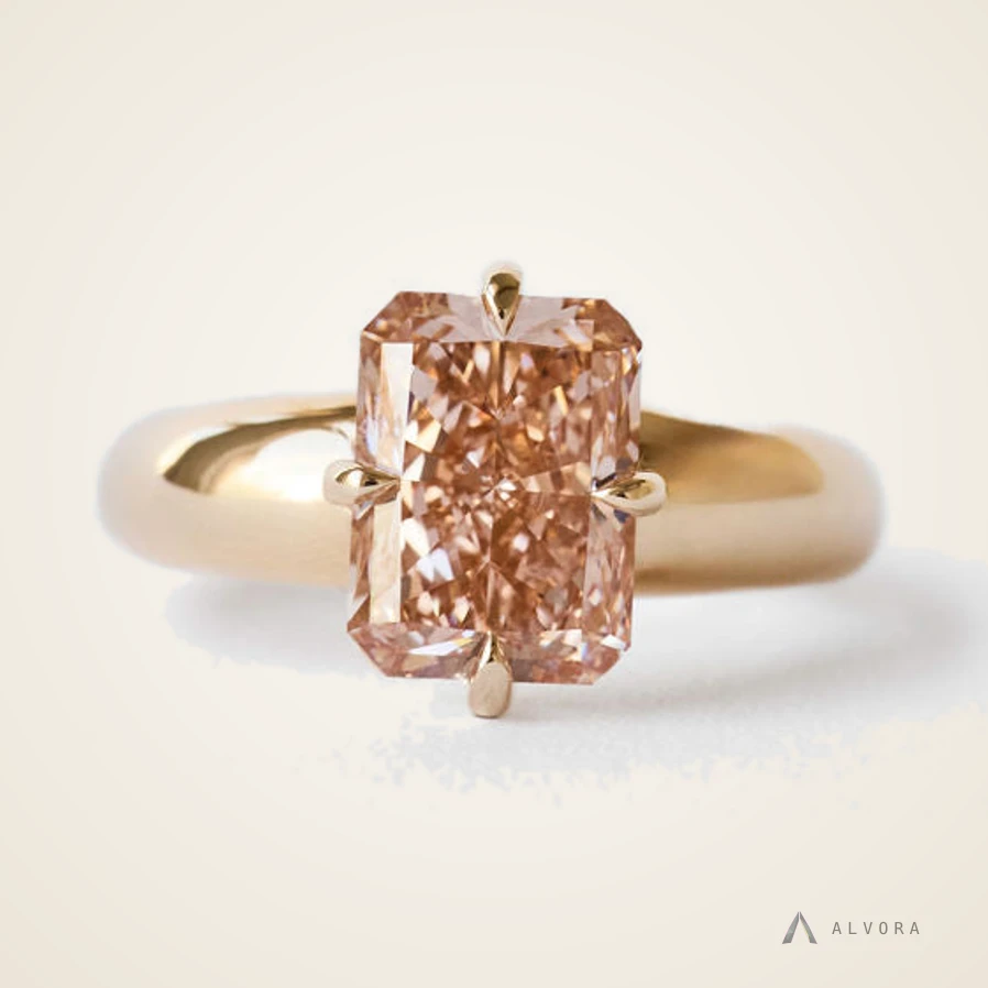 Odessa Radiant Solitaire, radiant solitaire lab-grown diamond engagement ring