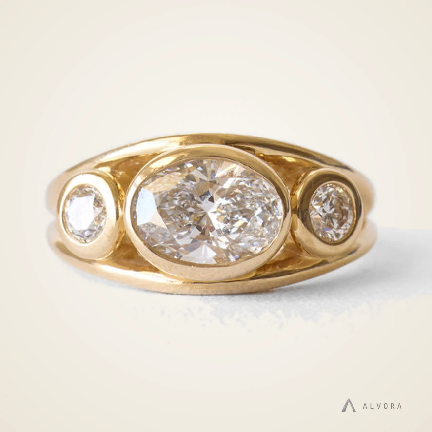 Iolanthe Oval East-West, oval east-west lab-grown diamond engagement ring