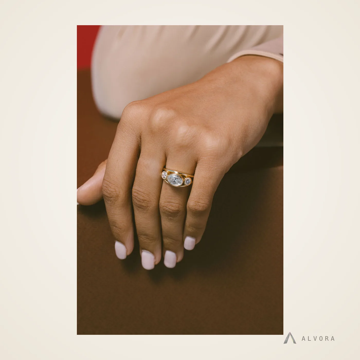 Iolanthe Oval East-West, oval east-west lab-grown diamond engagement ring