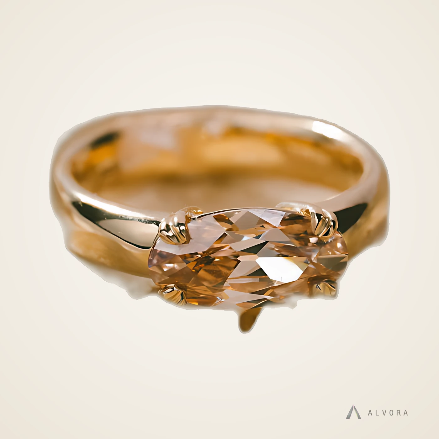 Janina East-West, east-west lab-grown diamond engagement ring